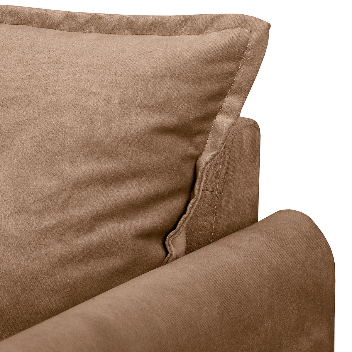 SESSEL in Samt Dunkelbraun  - Dunkelbraun/Schwarz, Design, Holz/Textil (74/86/100cm) - P & B