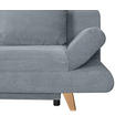 SCHLAFSOFA mit Schlafen auf Sitzhöhe, haustierfreundlicher Bezug Cord Dunkelgrau - Dunkelgrau/Buchefarben, KONVENTIONELL, Holz/Textil (200/75/85cm) - Carryhome