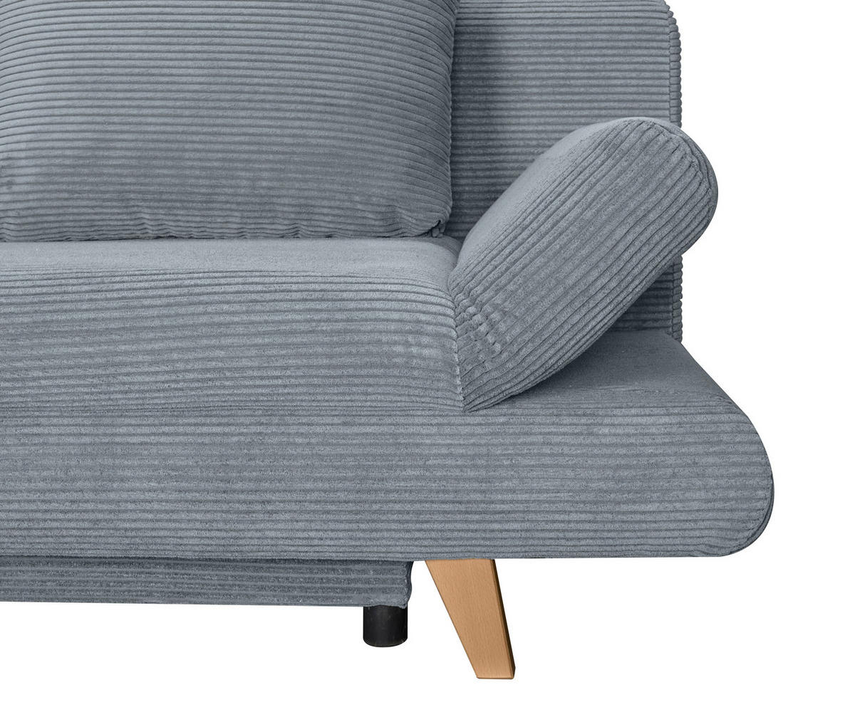 SCHLAFSOFA  mit Schlafen auf Sitzhöhe, haustierfreundlicher Bezug Cord Dunkelgrau  - Dunkelgrau/Buchefarben, KONVENTIONELL, Holz/Textil (200/75/85cm) - Carryhome
