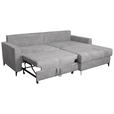 ECKSOFA Hellgrau Struktur  - Hellgrau/Schwarz, KONVENTIONELL, Textil/Metall (230/164cm) - Carryhome