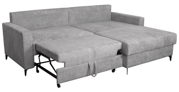 ECKSOFA Hellgrau Struktur  - Hellgrau/Schwarz, KONVENTIONELL, Textil/Metall (230/164cm) - Carryhome