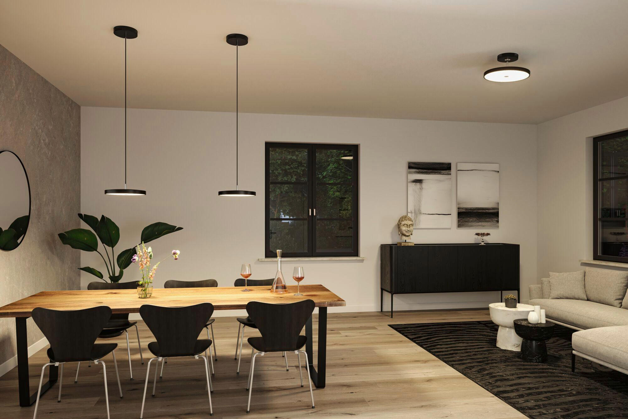 LED-PENDELLEUCHTE Hildor 31/135 cm   - Schwarz, Basics, Kunststoff/Metall (31/135cm) - Paulmann