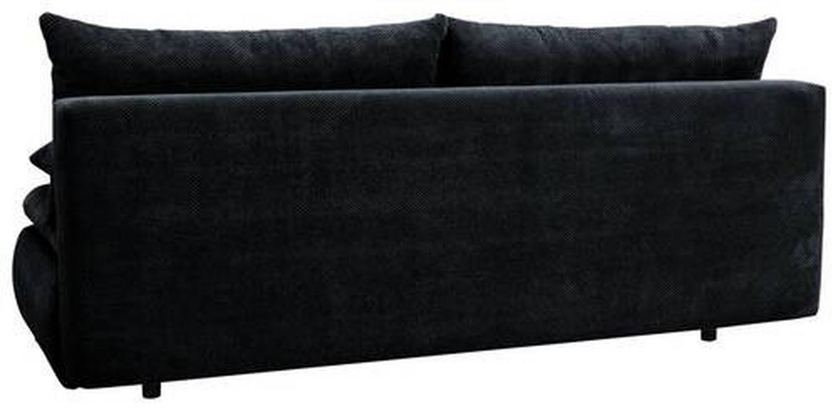 SCHLAFSOFA in Webstoff, Plüsch Schwarz  - Schwarz, Konventionell, Textil (203/72-96/98cm) - Novel