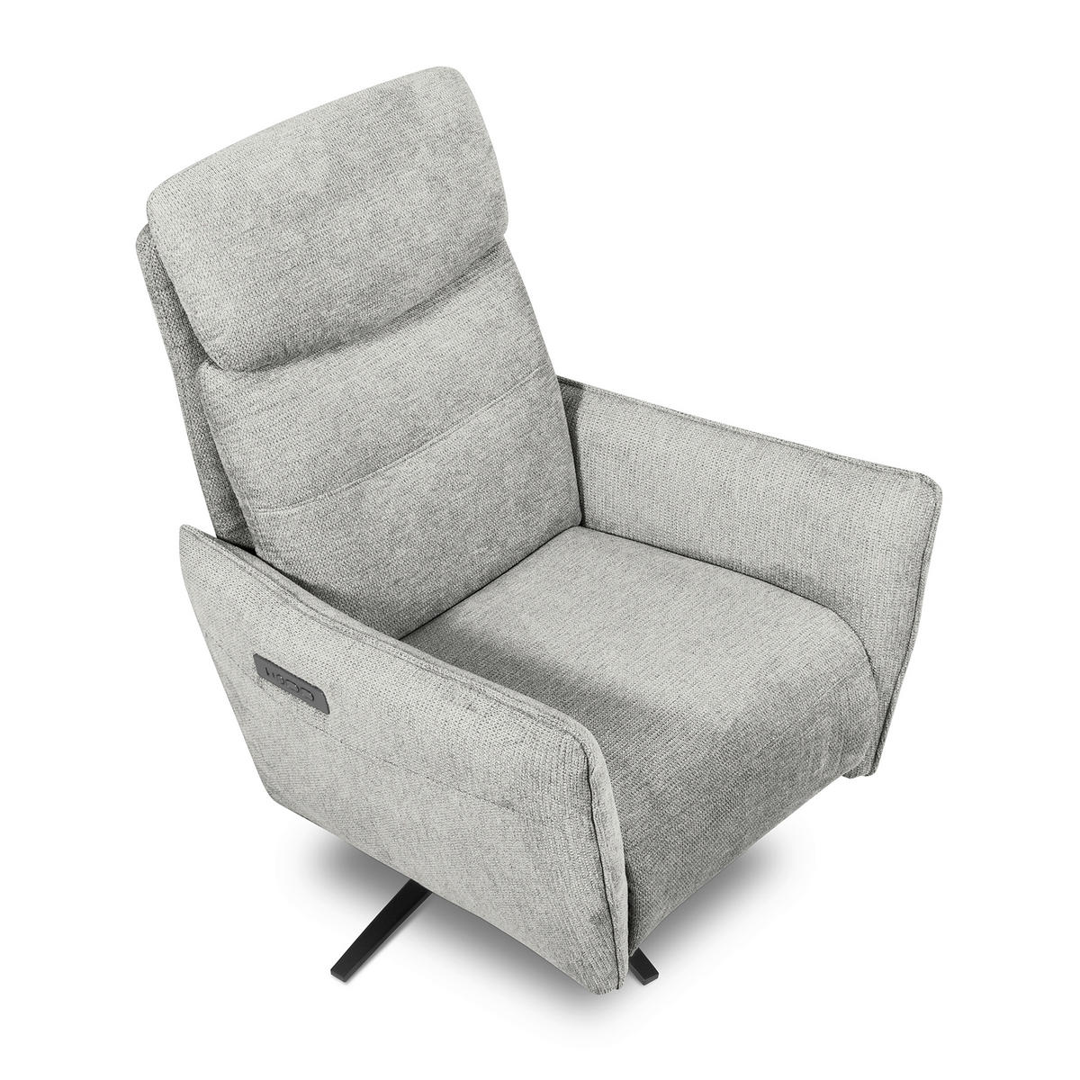 RELAXSESSEL in Textil Grau  - Schwarz/Grau, Design, Textil/Metall (77/107/88cm) - Livetastic