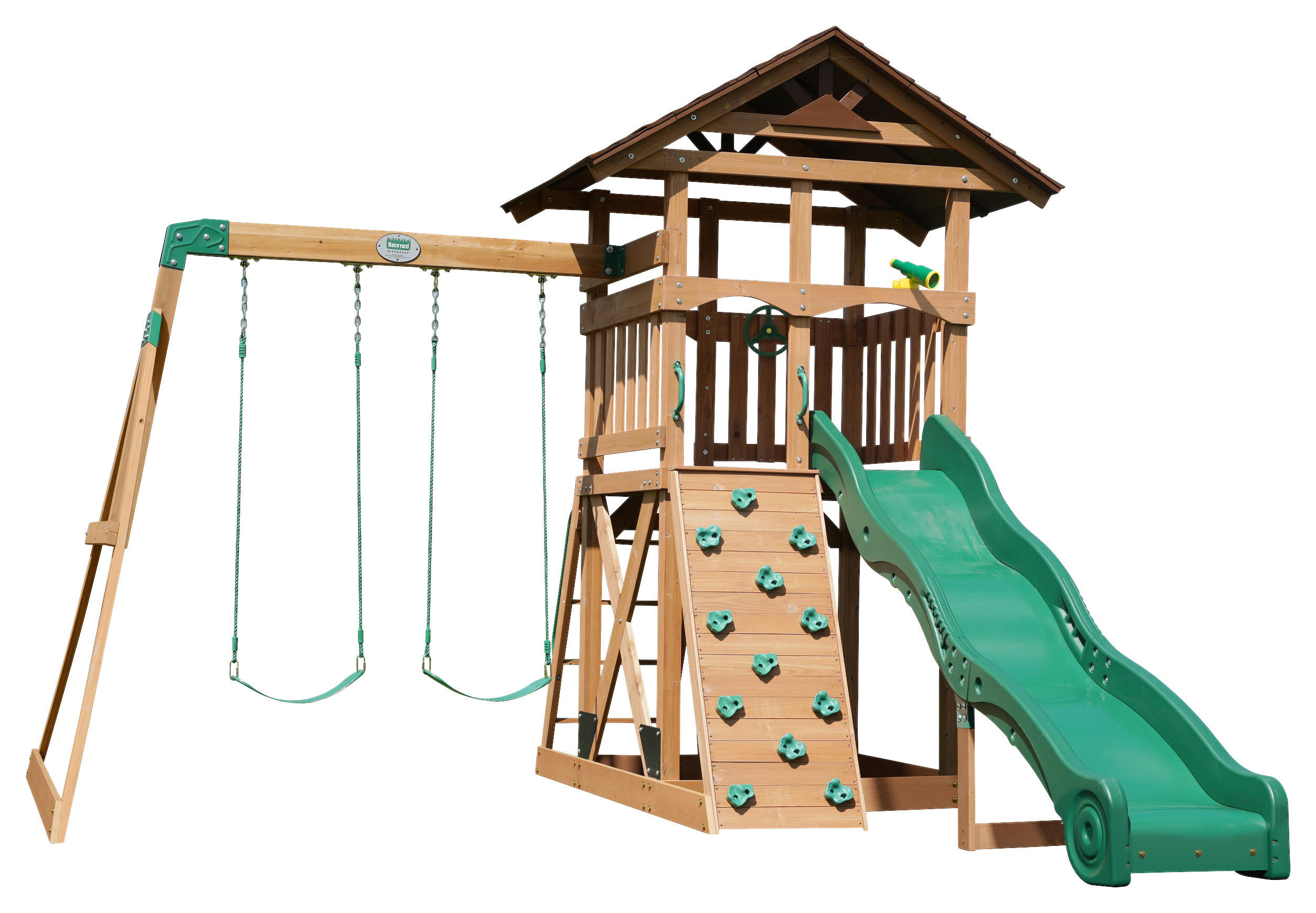 SPIELTURM  - Braun/Grün, KONVENTIONELL, Holz (430/310/380cm) - Ambia Garden