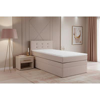 BOXSPRINGBETT 90/200 cm,  in Rosa, Bettkasten, Topper, H3 = fest  - Schwarz/Rosa, MODERN, Kunststoff/Textil (90/200cm) - MID.YOU