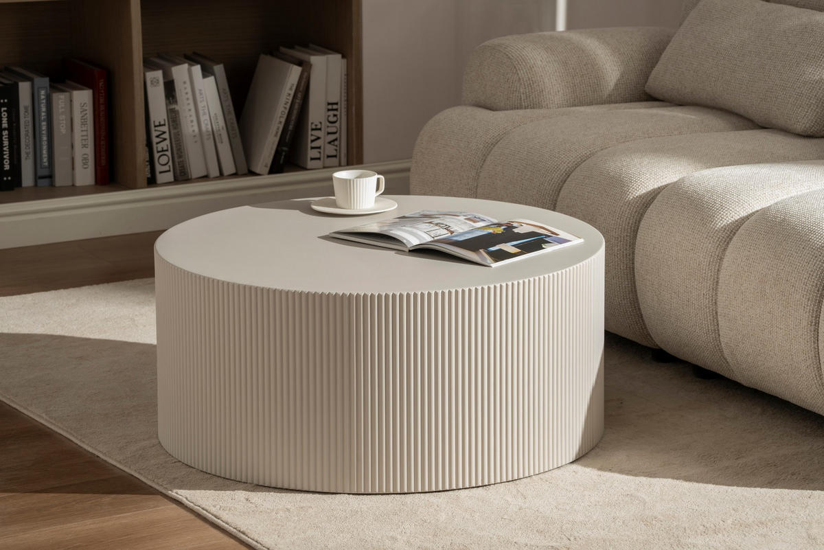 COUCHTISCH 80/80/35 cm rund Kaschmir  - Kaschmir, Design, Holzwerkstoff (80/80/35cm) - MID.YOU