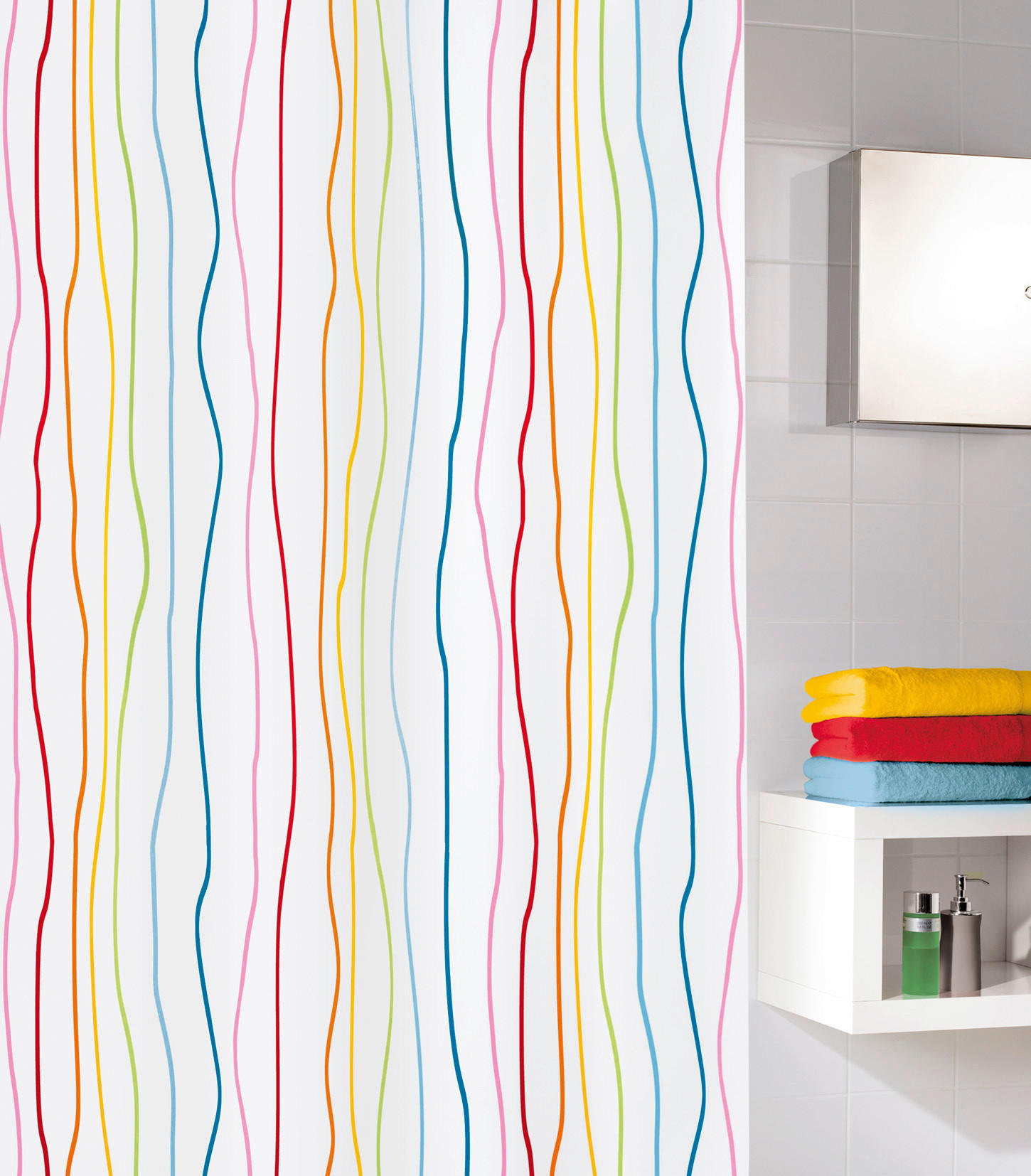 ZUHANYFÜGGÖNY  - színes, Trend, textil (180/200cm) - Kleine Wolke