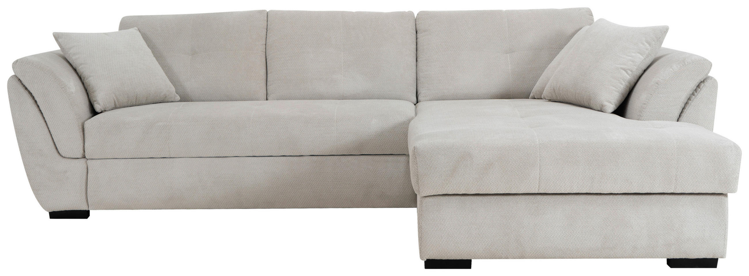 ECKSOFA Greige  - Greige/Schwarz, KONVENTIONELL, Textil (278/187cm) - MID.YOU