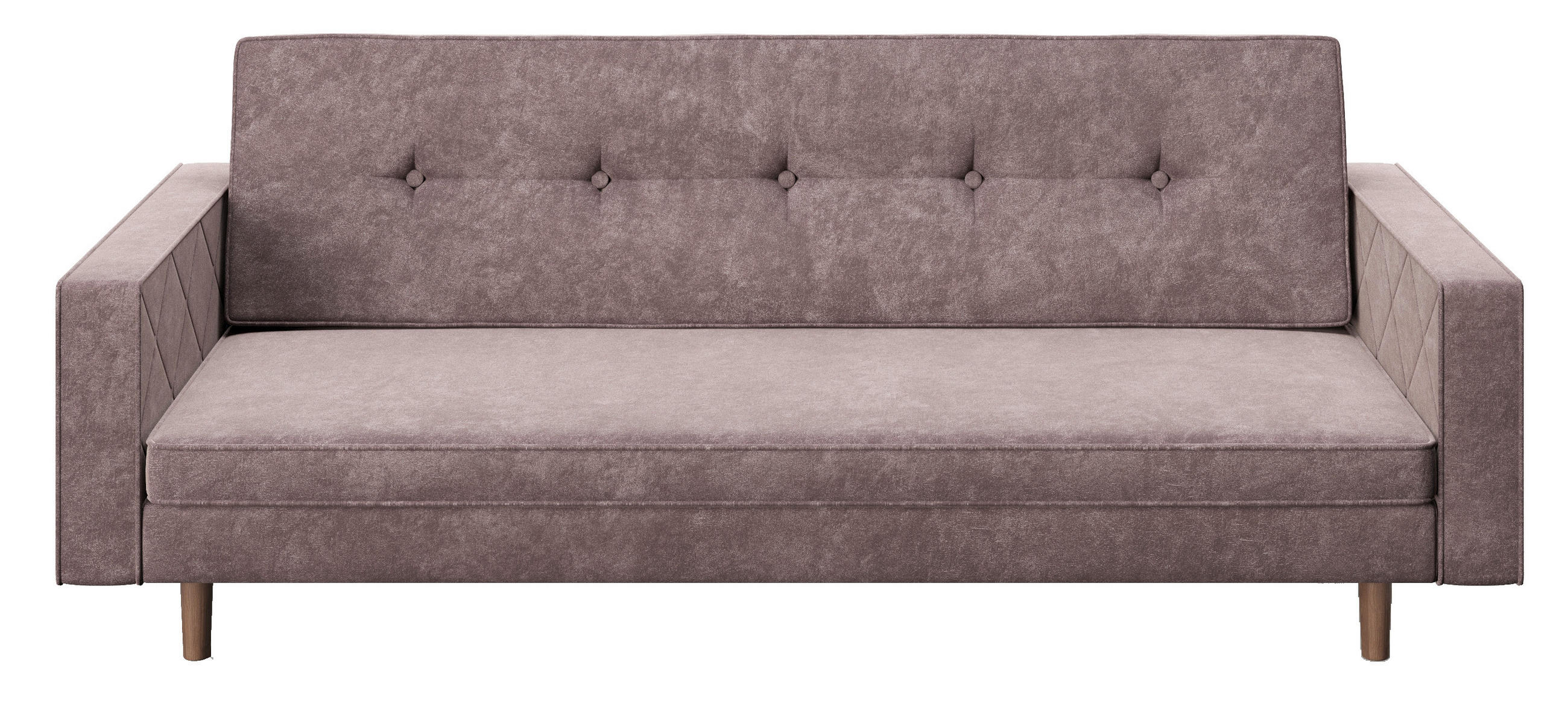 SCHLAFSOFA in Samt Rosa  - Braun/Rosa, KONVENTIONELL, Holz/Textil (200/80/81cm) - Playboy