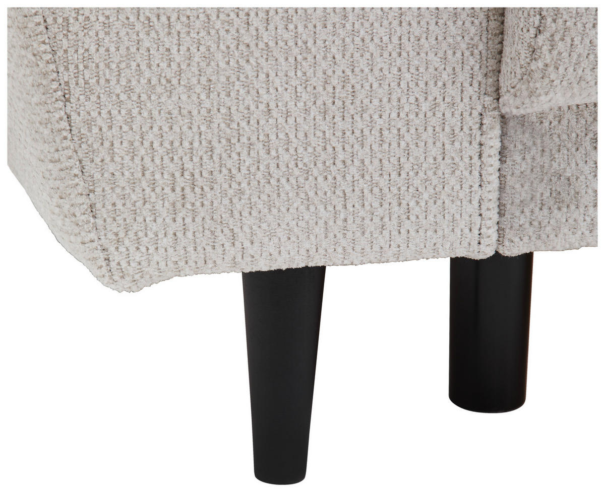 SCHLAFSOFA in Chenille Hellgrau  - Hellgrau/Schwarz, Design, Holz/Textil (245/85/92cm) - Livetastic