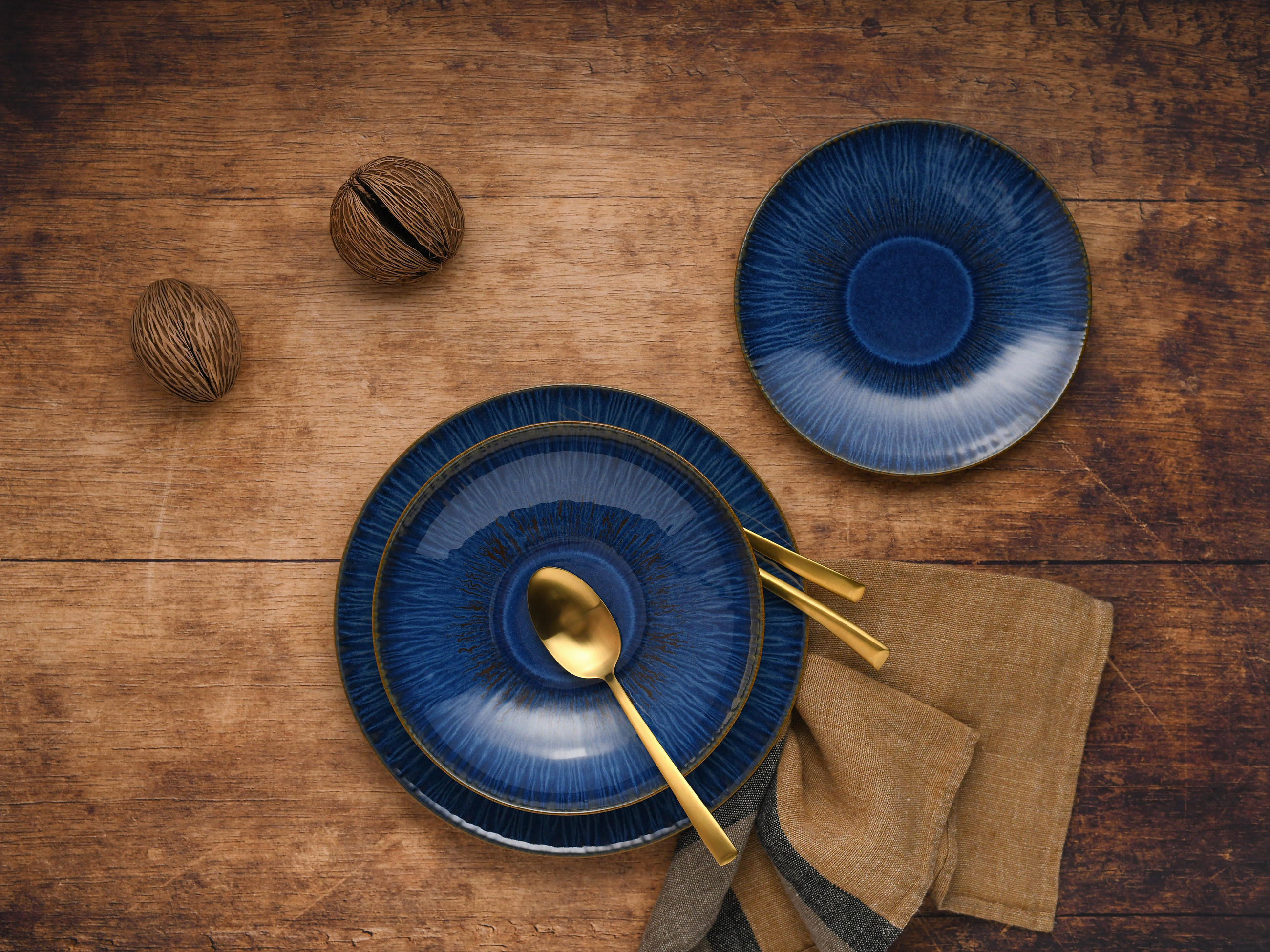 TAFELSERVICE Blau 18-teilig Sea Breeze Blue  - Blau, Basics, Keramik (43/40/37cm) - Creatable