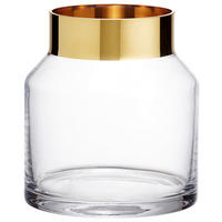 VASE 15,3 cm  - Klar/Goldfarben, Design, Glas/Metall (14/15,3cm) - Ambia Home