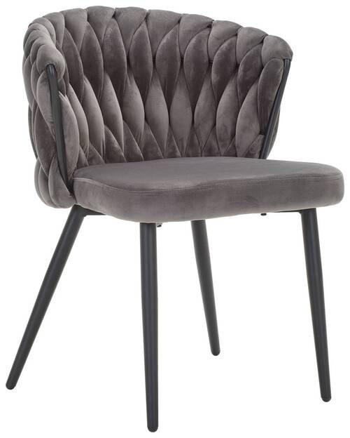 STUHL  in Eisen Samt Metall, Textil  - Schwarz/Grau, MODERN, Textil/Metall (63/58/78cm) - Livetastic