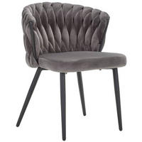 STUHL  in Eisen Samt Metall, Textil  - Schwarz/Grau, MODERN, Textil/Metall (63/58/78cm) - Livetastic