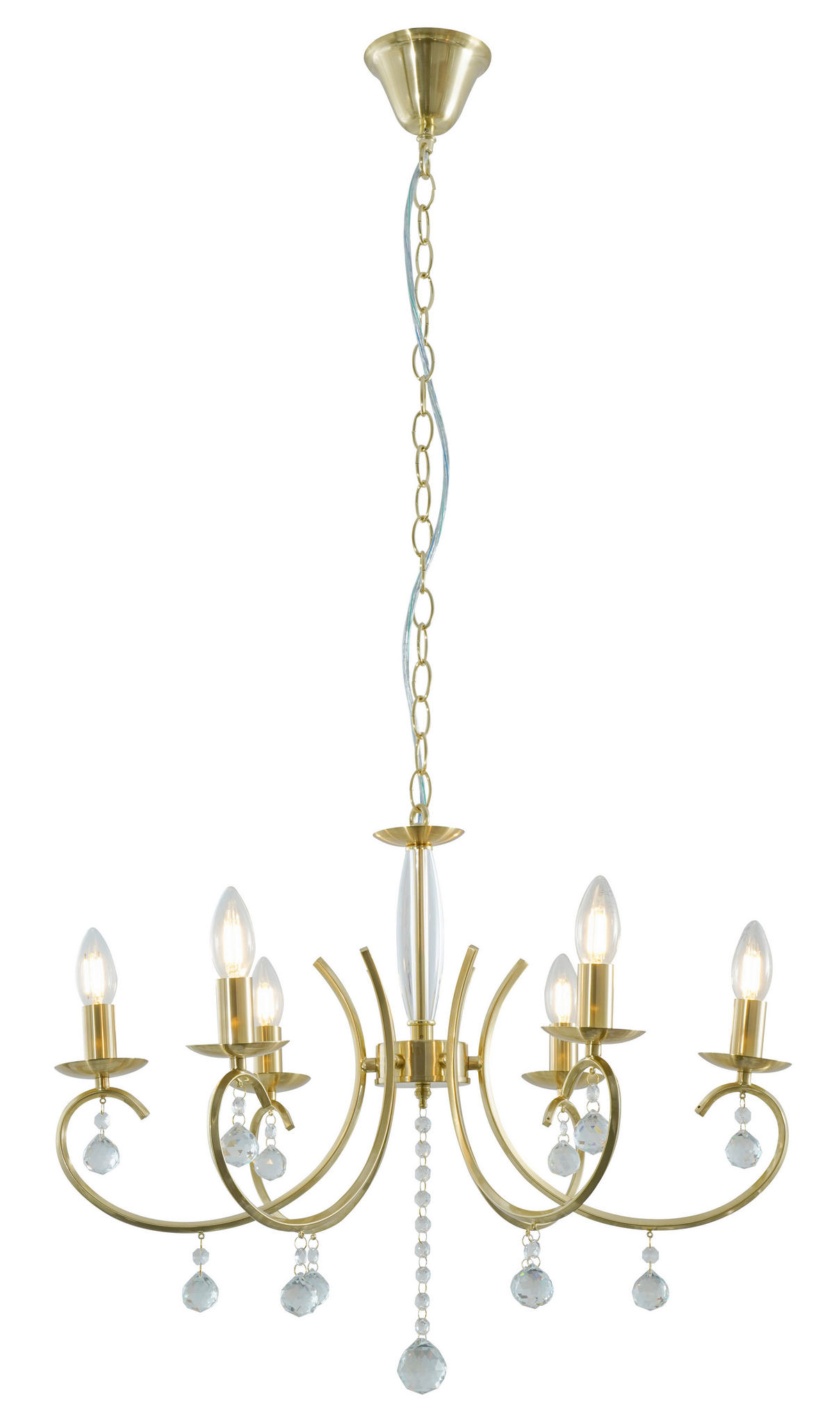 HÄNGELEUCHTE Dalia 62/150 cm  - Klar/Goldfarben, Design, Glas/Metall (62/150cm) - Glandor