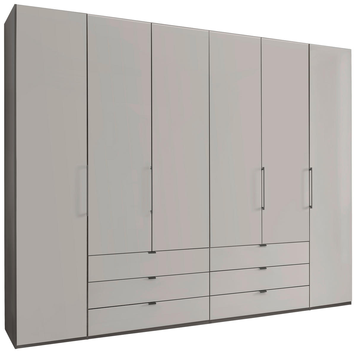 KOMBISCHRANK 300/236/58 cm Grau, Dunkelbraun  - Schieferfarben/Dunkelbraun, Konventionell, Glas/Holzwerkstoff (300/236/58cm) - Dieter Knoll