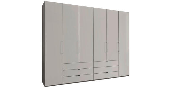 KOMBISCHRANK 250/216/58 cm 6-türig  - Schieferfarben/Dunkelbraun, KONVENTIONELL, Glas/Holzwerkstoff (250/216/58cm) - Dieter Knoll