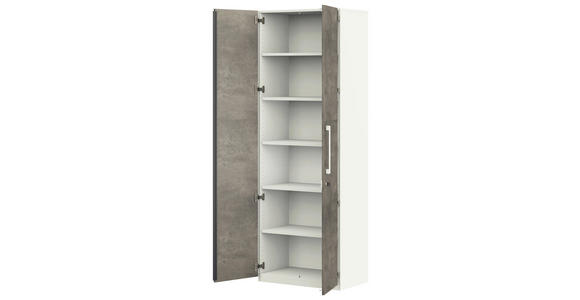 AKTENSCHRANK Anthrazit, Weiß - Anthrazit/Weiß, KONVENTIONELL, Holzwerkstoff (80/220,5/41,9cm) - Moderano
