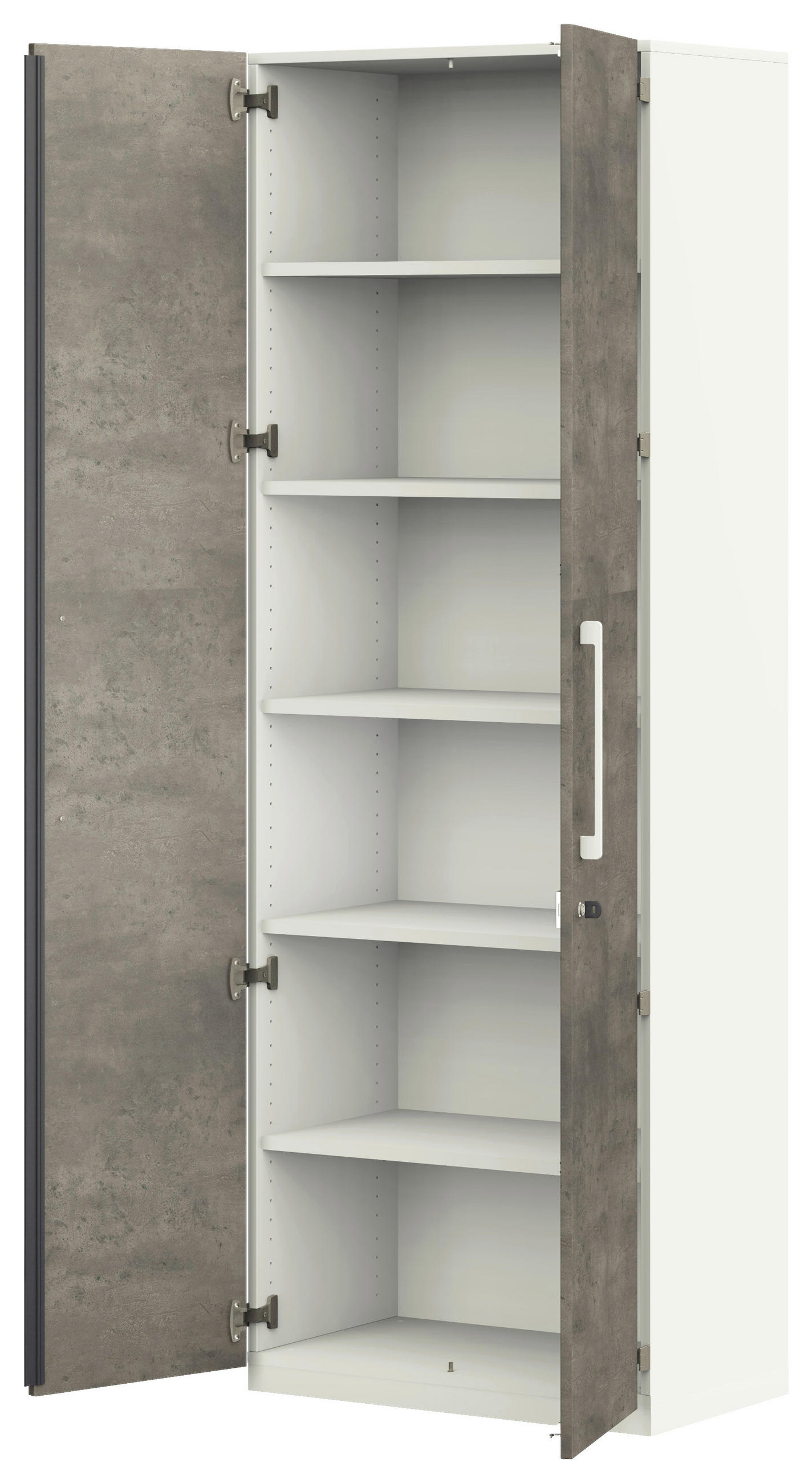 AKTENSCHRANK Anthrazit, Weiß  - Anthrazit/Weiß, KONVENTIONELL, Holzwerkstoff (80/220,5/41,9cm) - Moderano