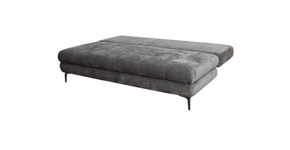 SCHLAFSOFA  mit Liegefunktion, Schlafen auf Sitzhöhe, Rücken echt Chenille Graphitfarben  - Schwarz/Graphitfarben, KONVENTIONELL, Textil/Metall (203/94/96cm) - Carryhome