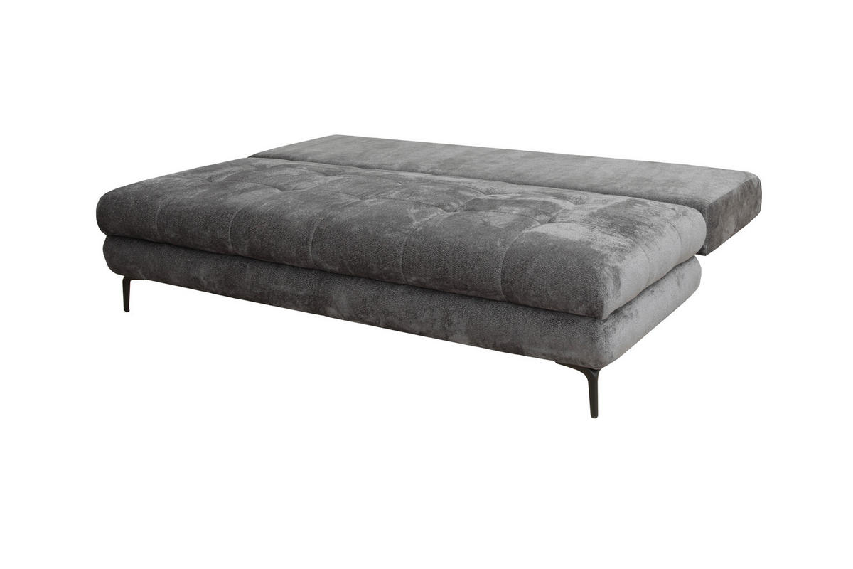 SCHLAFSOFA Chenille Graphitfarben  - Schwarz/Graphitfarben, KONVENTIONELL, Textil/Metall (203/94/96cm) - Carryhome