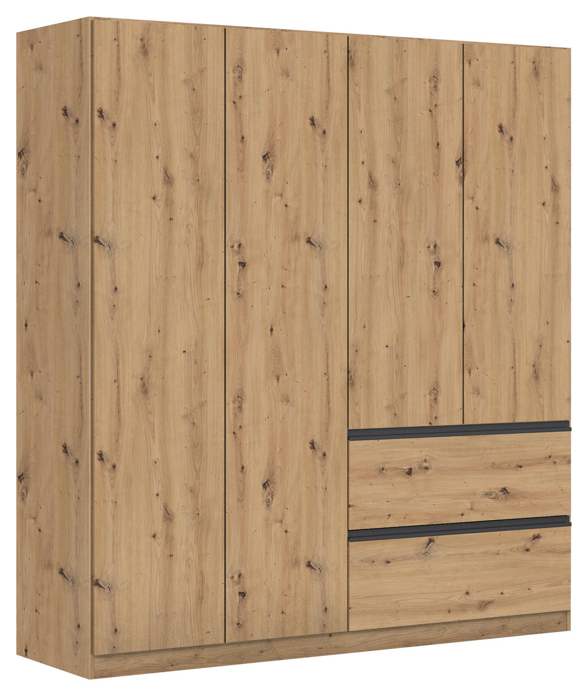 DREHTÜRENSCHRANK in Eiche Artisan  - Eiche Artisan/Grau, Modern, Holzwerkstoff (181/197/54cm) - Rauch Möbel