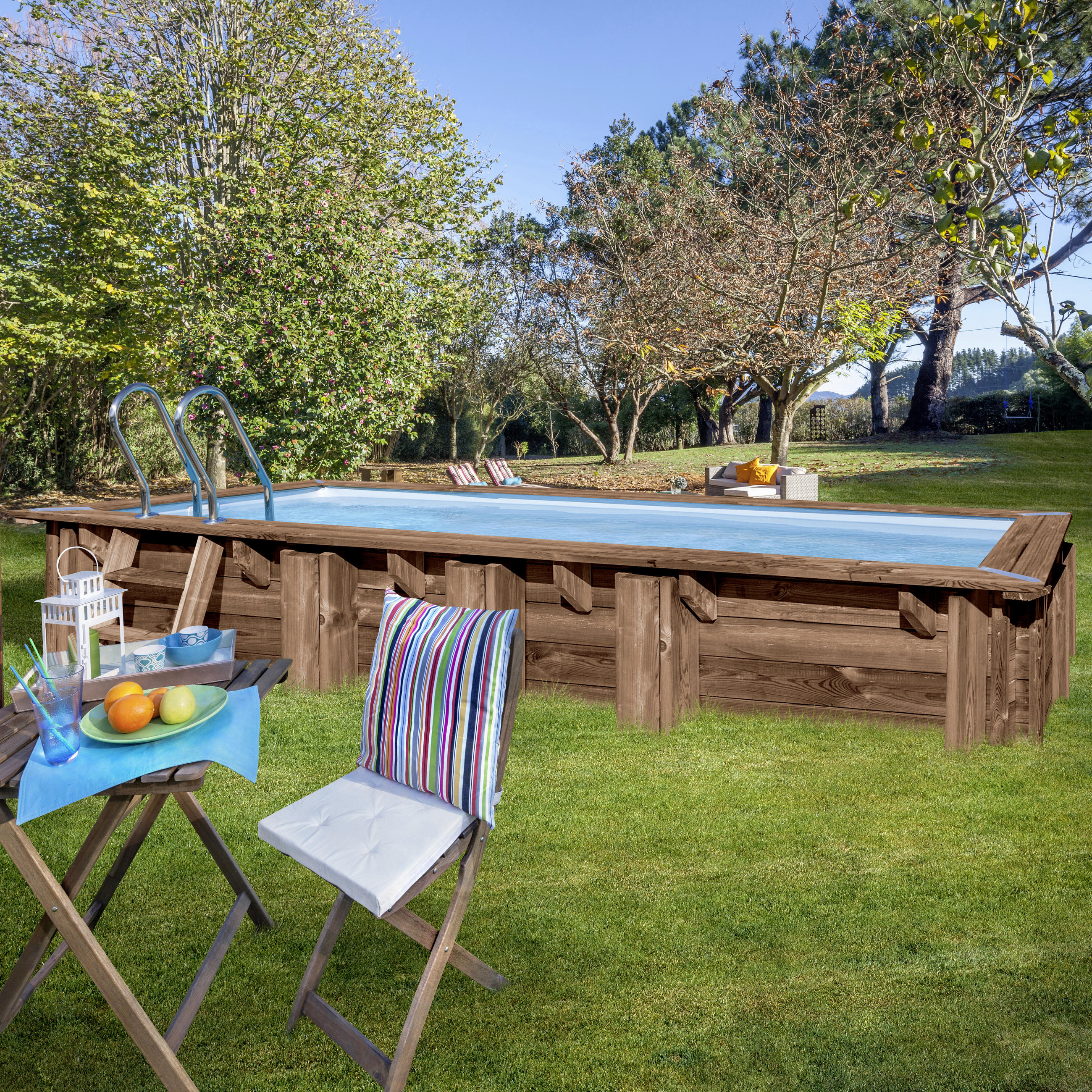 POOL SET GRE KPBRC620 MANGO 2021 618/320/130 cm  - Naturfarben/Kieferfarben, KONVENTIONELL (618/320/130cm) - Gre