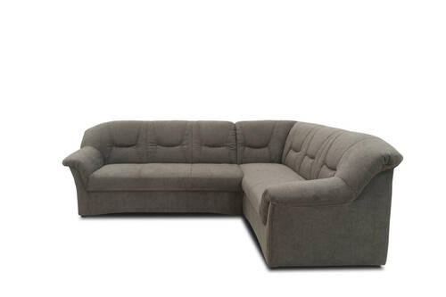 ECKSOFA Greige Mikrofaser - Greige/Schwarz, KONVENTIONELL, Kunststoff/Textil (240/190cm) - MID.YOU