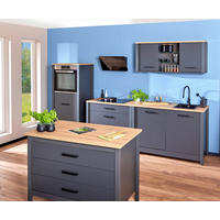 HÄNGESCHRANK 130,3/57,5/33 cm  - Anthrazit/Schwarz, MODERN, Glas/Holzwerkstoff (130,3/57,5/33cm) - home24