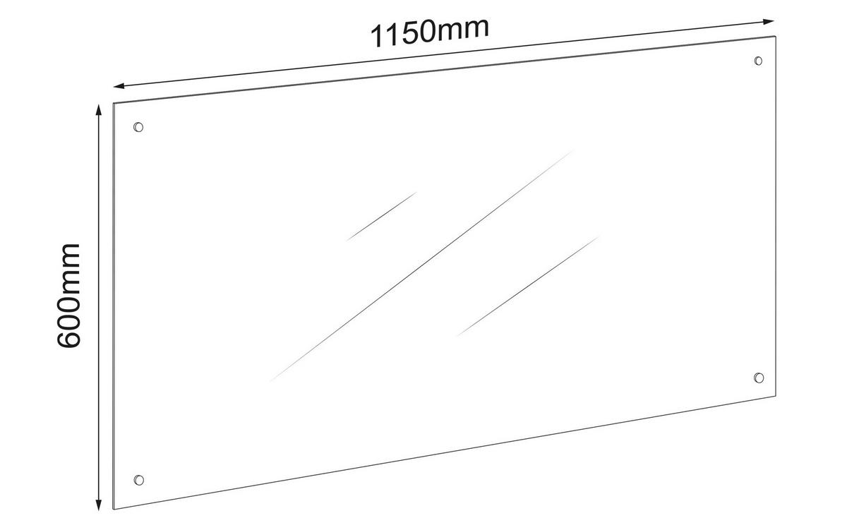 KÜCHENRÜCKWAND  - Klar, Trend, Glas (115/60cm) - MID.YOU