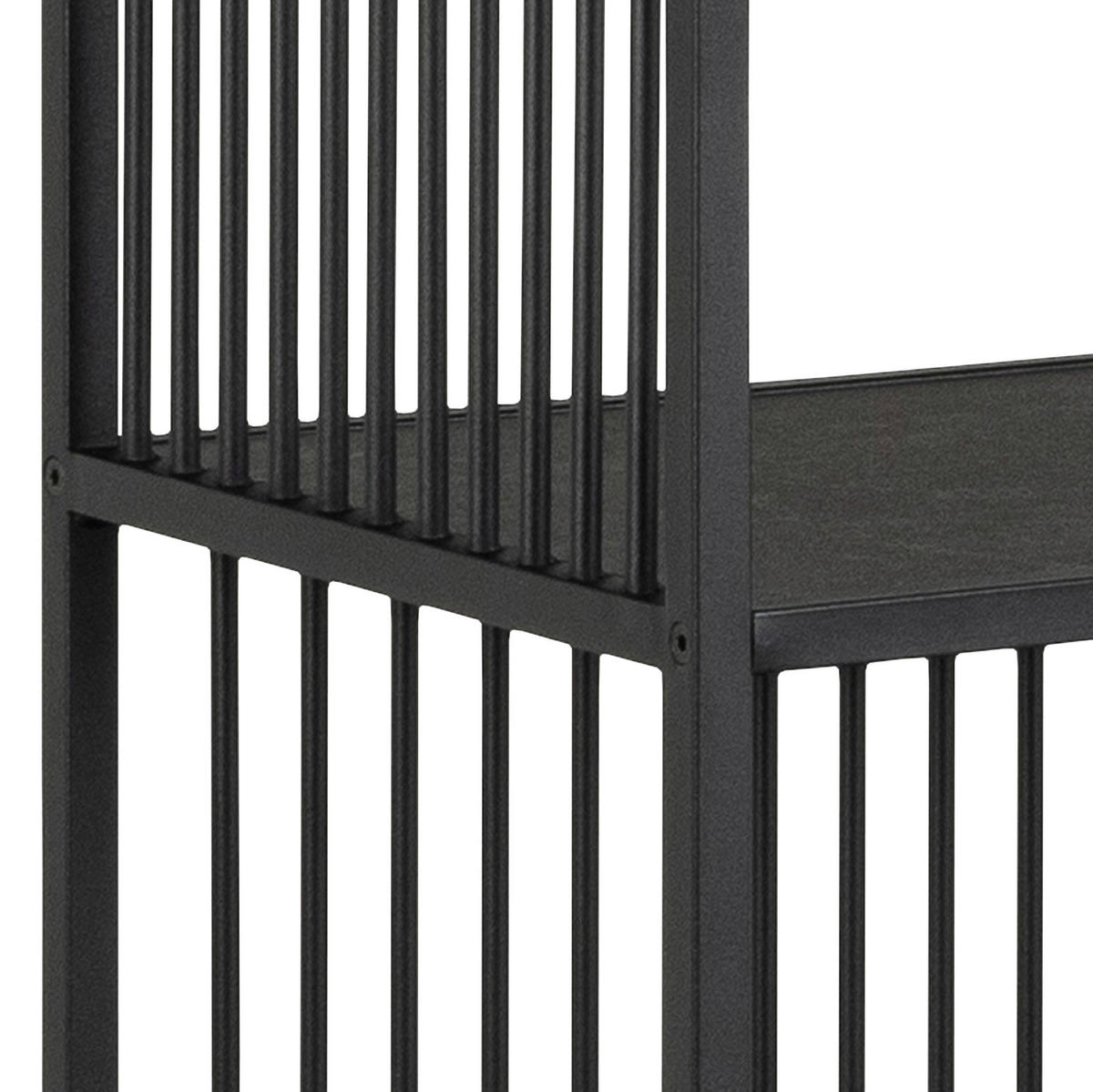 REGAL Schwarz  - Schwarz, Design, Holzwerkstoff/Metall (85/185/35cm) - MID.YOU