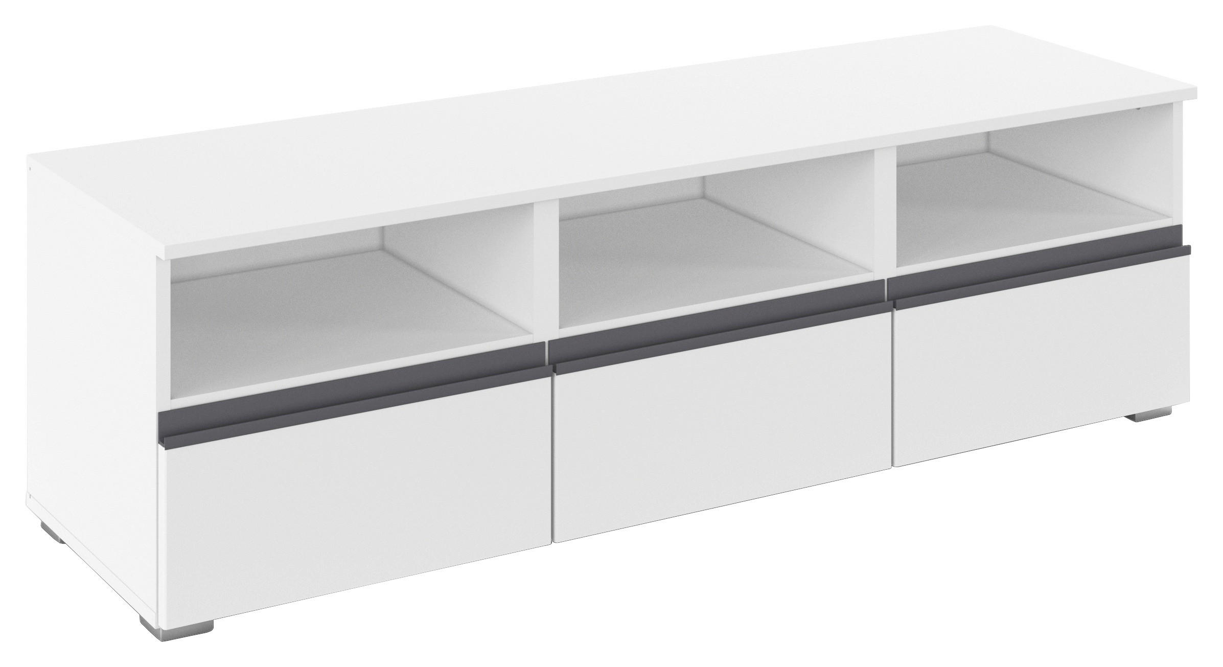 TV-ELEMENT - Silberfarben/Weiß, Trend, Holzwerkstoff/Kunststoff (140/43/42cm) - Xora