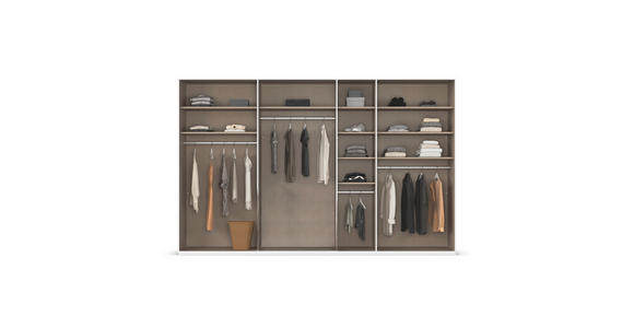 DREHTÜRENSCHRANK 350/235/61 cm,  in Graphitfarben, 7-türig  - Graphitfarben, Basics, Glas/Holzwerkstoff (350/235/61cm) - Novel