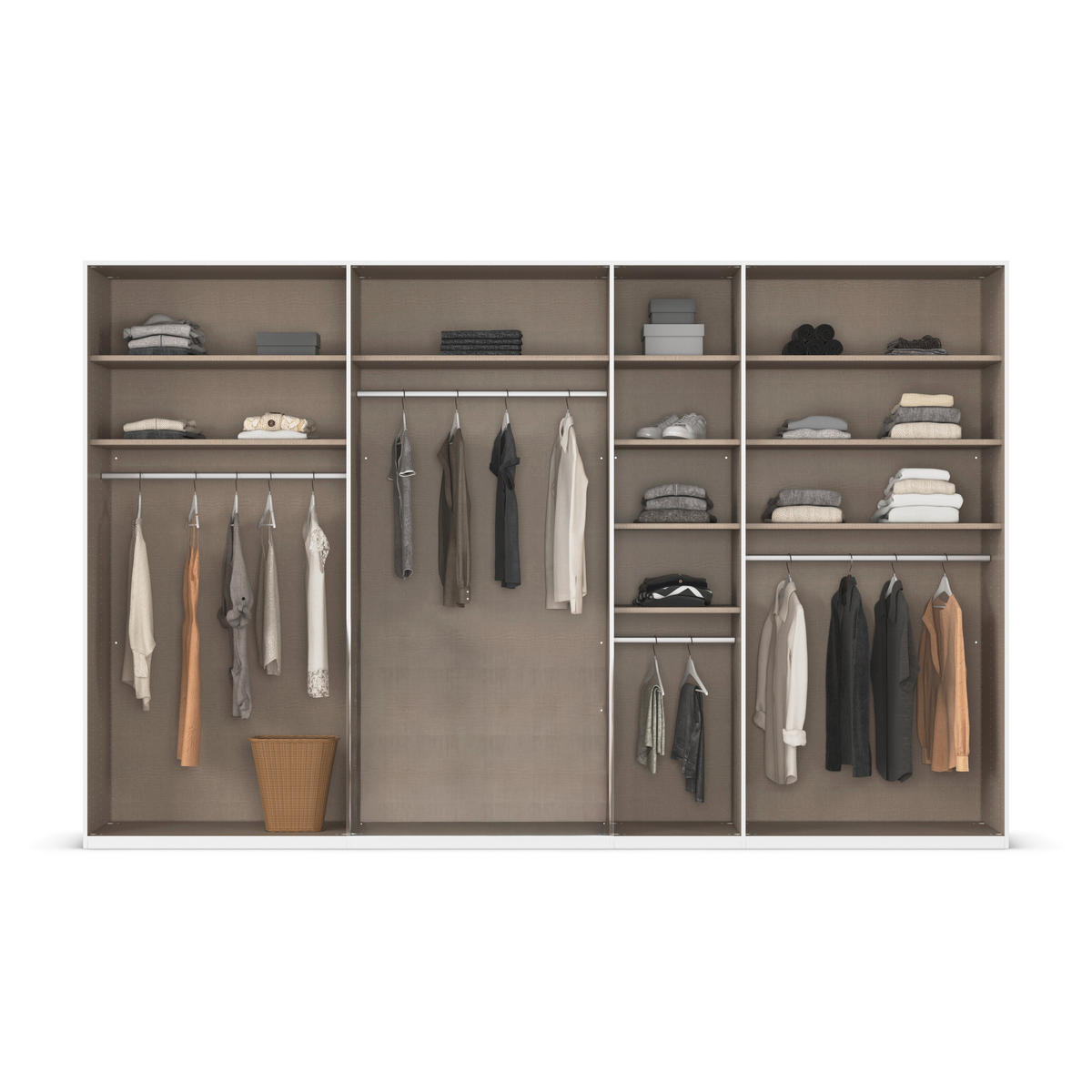 DREHTÜRENSCHRANK 350/223/61 cm,  in Graphitfarben, 7-türig  - Graphitfarben, Basics, Holzwerkstoff/Metall (350/223/61cm) - Novel