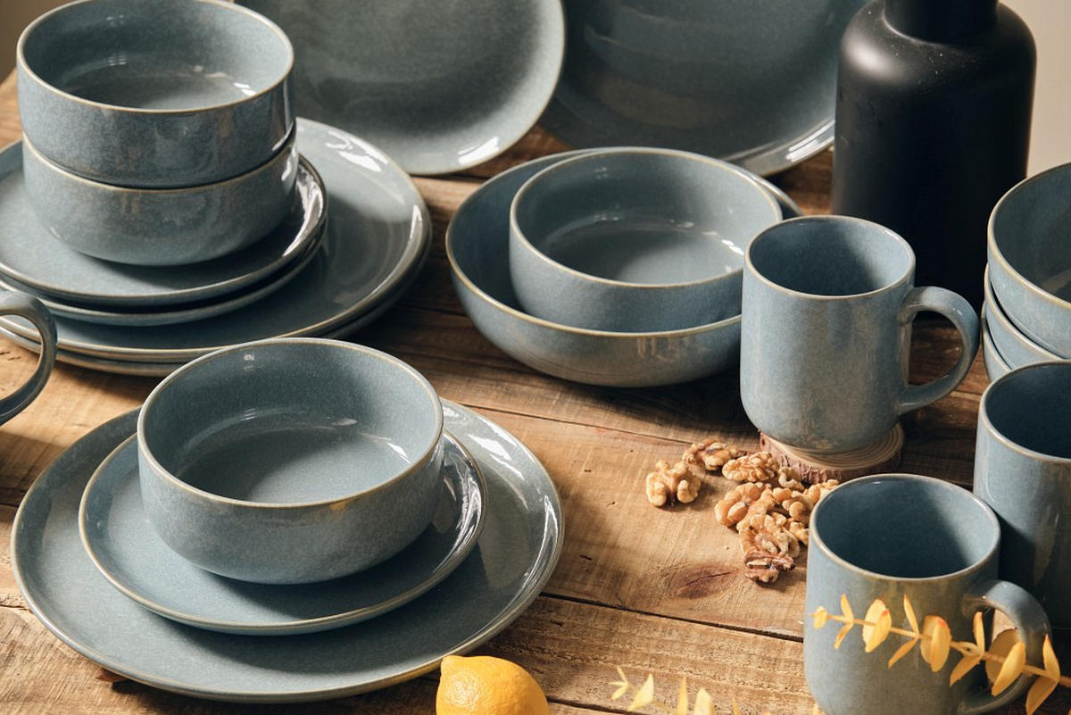 KOMBISERVICE Marbella 20-teilig  - Blau, Trend, Keramik - Novel