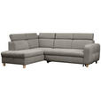 ECKSOFA inkl. Funktionen Dunkelgrau Samt  - Dunkelgrau, Design, Holz/Textil (206/261cm) - Venda