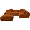 ECKSOFA inkl. Hocker in Flachgewebe, Teddystoff Rostfarben  - Rostfarben, Trend, Textil (315/235cm) - Livetastic