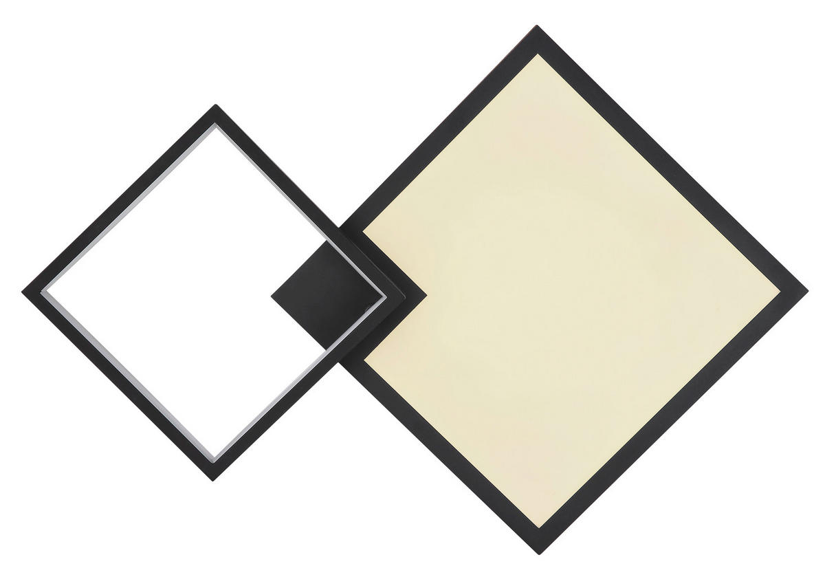 LED-DECKENLEUCHTE 21 W    60/41/10 cm  - Dunkelbraun/Opal, Natur, Holzwerkstoff/Kunststoff (60/41/10cm) - Globo