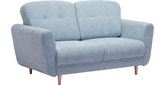 ZWEISITZER-SOFA in Textil Hellblau - Hellblau, Design, Holz/Textil (154/90/93cm) - Hom`in