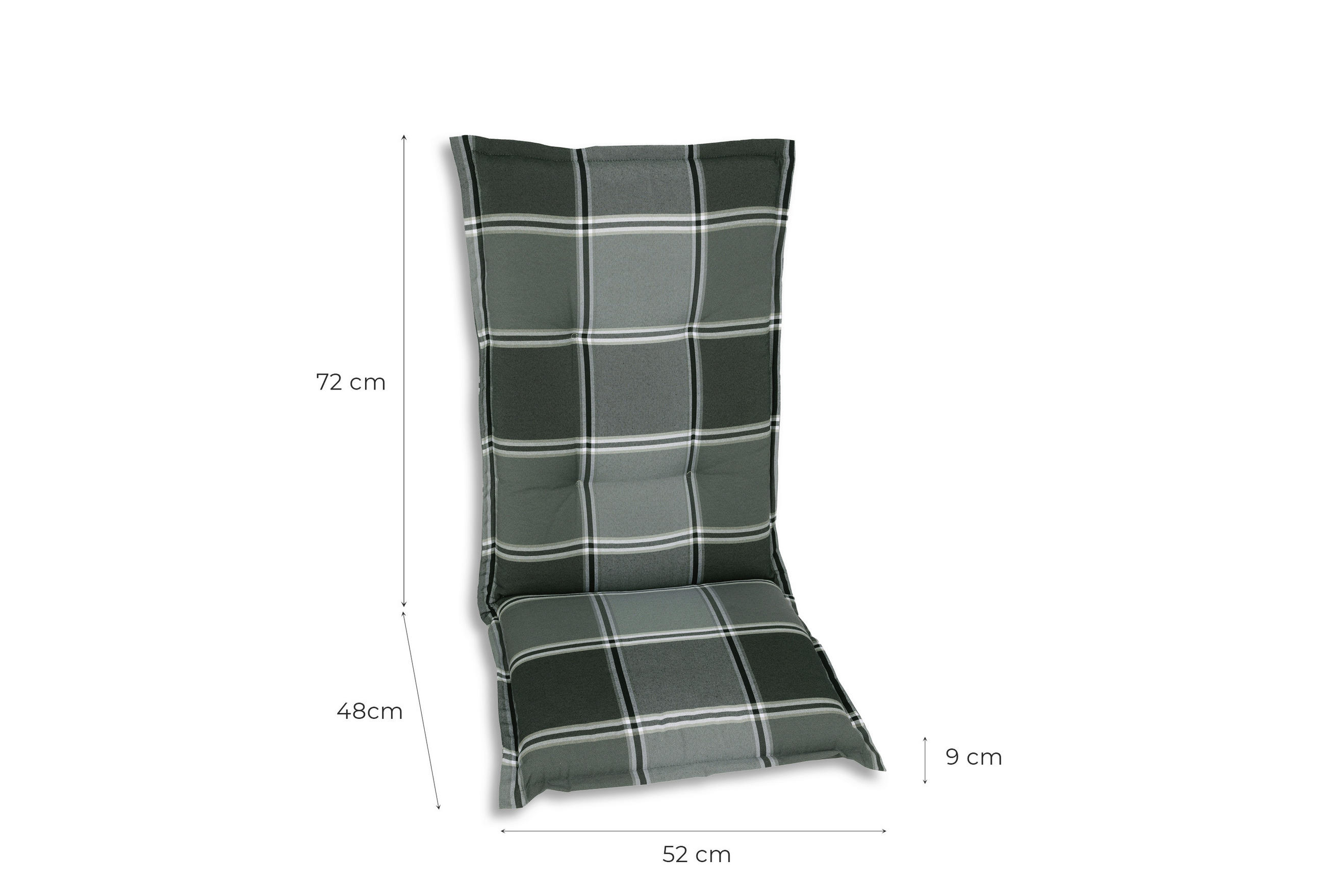 SESSELAUFLAGENSET in Grau Karo  - Grau, Basics, Textil (50/9/120cm)