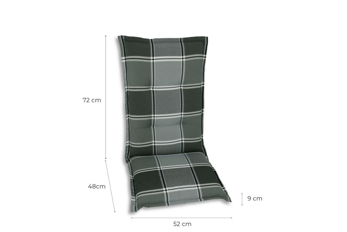 SESSELAUFLAGENSET Karo  - Grau, Basics, Textil (50/9/120cm)