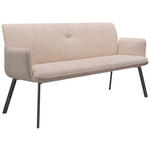 SITZBANK 180/88/63 cm  in Beige  - Beige/Schwarz, Design, Textil/Metall (180/88/63cm) - Novel