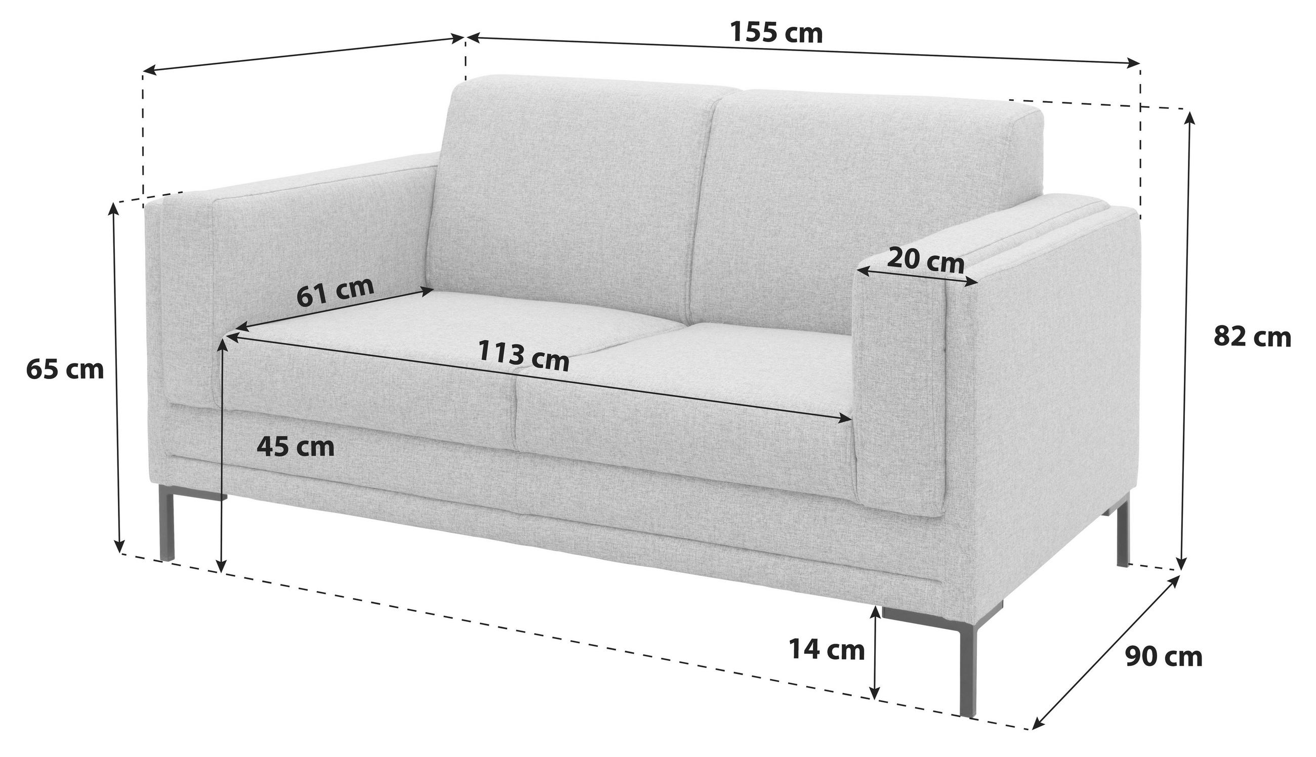 2-SITZER-SOFA Webstoff Messingfarben  - Silberfarben/Messingfarben, Design, Textil/Metall (155/82/90cm) - LOOKS by W.Joop