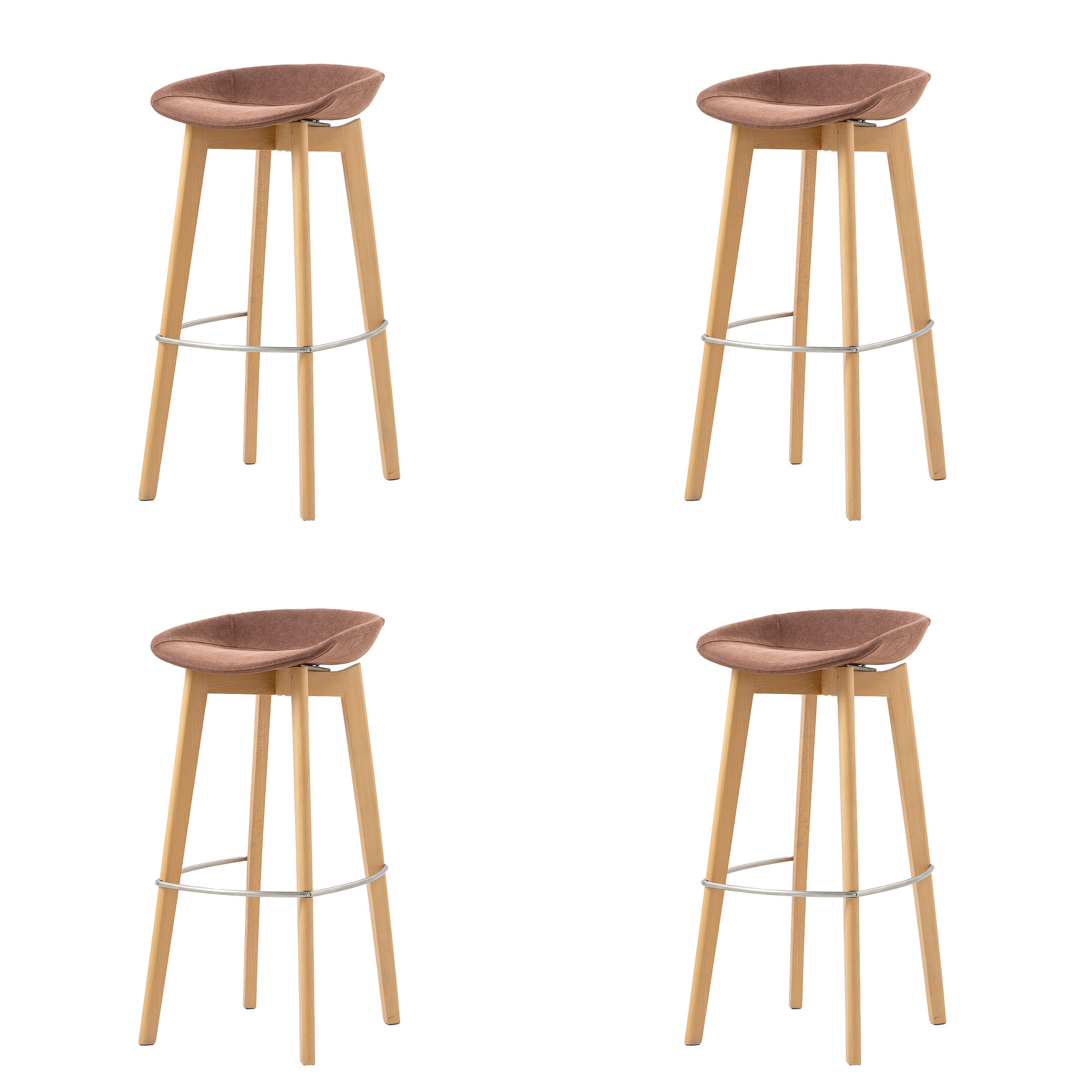 BARHOCKER-SET in Terracotta  - Terracotta, MODERN, Holz/Metall (44,5/90/46cm) - MID.YOU