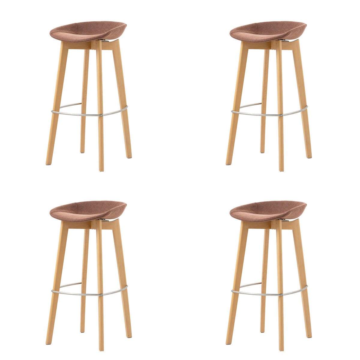 BARHOCKER-SET in Terracotta  - Terracotta, MODERN, Holz/Metall (44,5/90/46cm) - MID.YOU