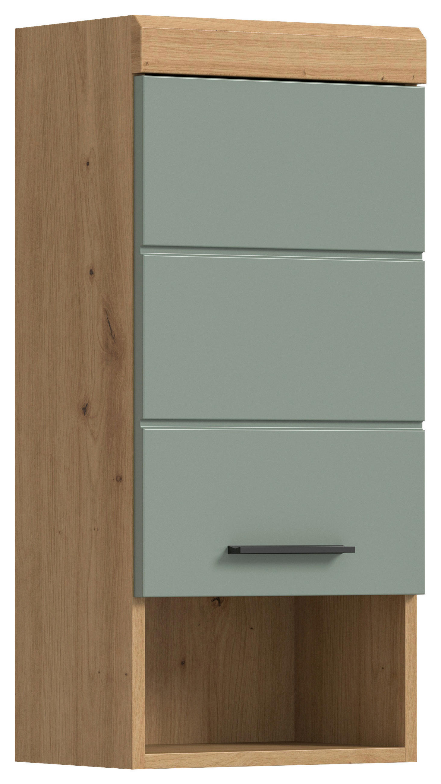 HÄNGESCHRANK 37/79/24 cm  - Salbeigrün/Schwarz, MODERN, Holzwerkstoff/Kunststoff (37/79/24cm) - MID.YOU