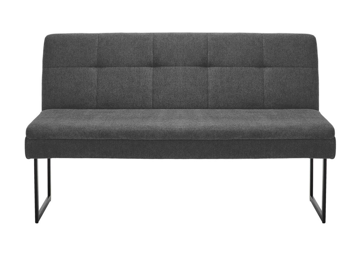 SITZBANK 140/85/50 cm Webstoff Anthrazit  - Anthrazit/Schwarz, Design, Textil/Metall (140/85/50cm) - Novel