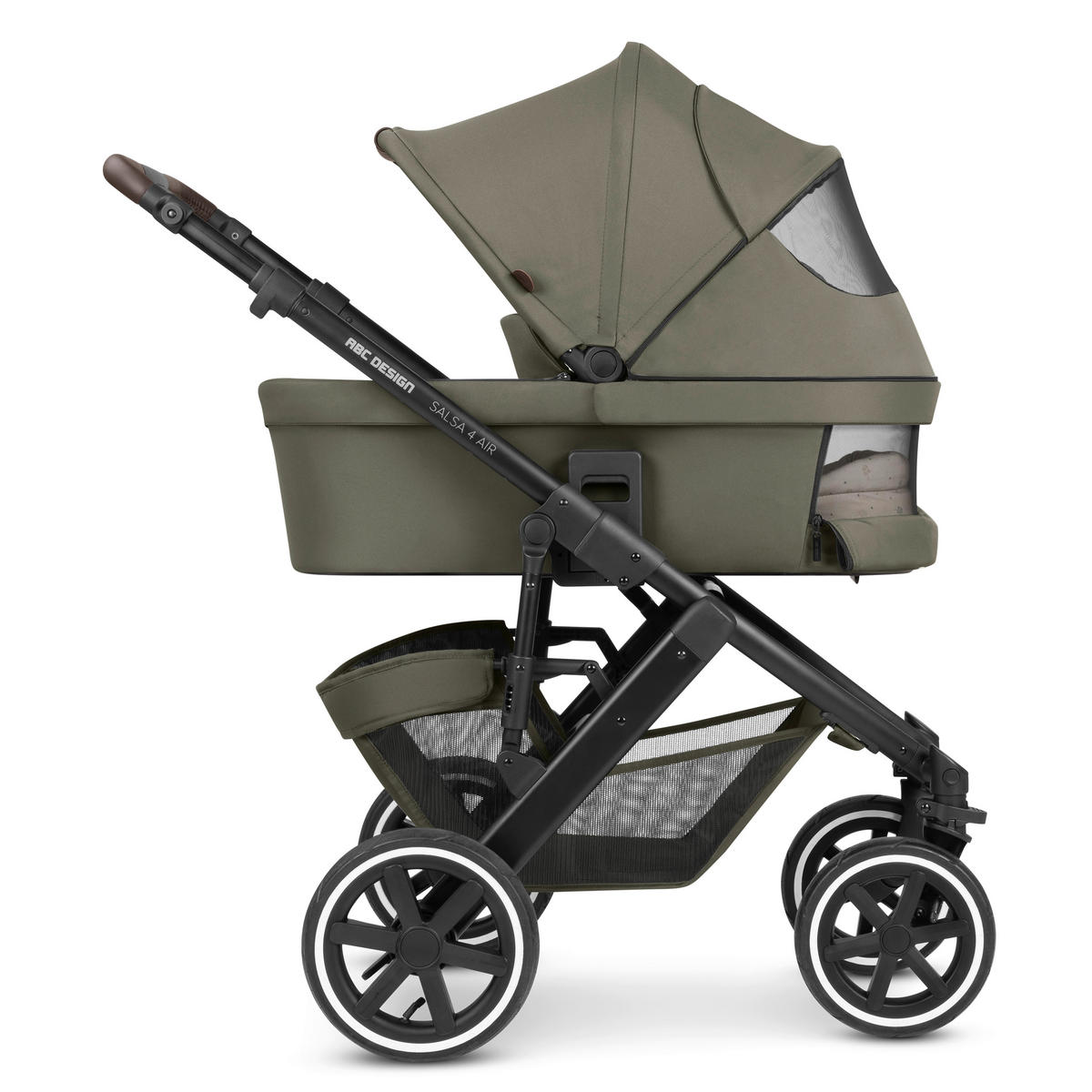 KINDERWAGENSET  Salsa 4 Air Starter Set  Wheat  - Schwarz/Olivgrün, Basics, Textil/Metall (77/35/110cm) - ABC Design