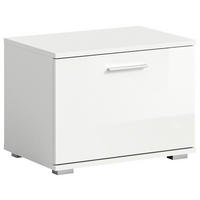 GARDEROBENBANK Prego  in 55/40/37 cm  - Weiß Hochglanz/Silberfarben, Design, Holzwerkstoff/Kunststoff (55/40/37cm) - Xora